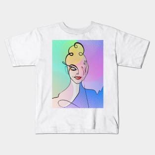 Vibrant Female Portrait Kids T-Shirt